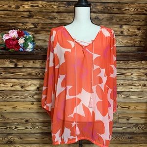 Lane Bryant Floral Sheer Blouse